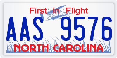 NC license plate AAS9576