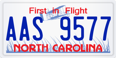 NC license plate AAS9577