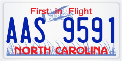 NC license plate AAS9591