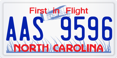 NC license plate AAS9596