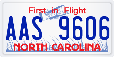 NC license plate AAS9606