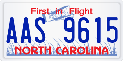 NC license plate AAS9615