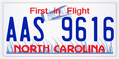 NC license plate AAS9616