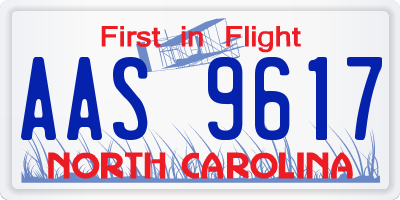 NC license plate AAS9617