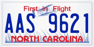 NC license plate AAS9621