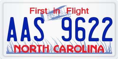 NC license plate AAS9622