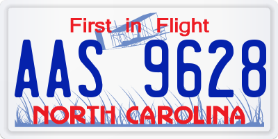 NC license plate AAS9628