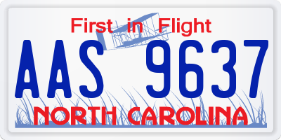NC license plate AAS9637