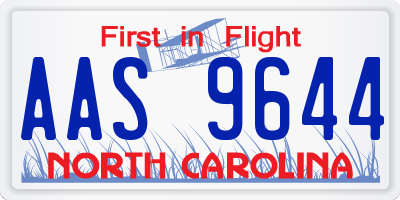 NC license plate AAS9644