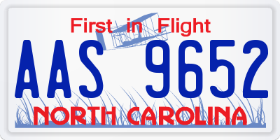 NC license plate AAS9652