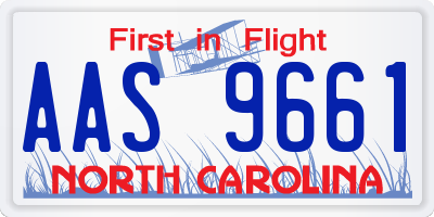 NC license plate AAS9661