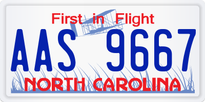 NC license plate AAS9667
