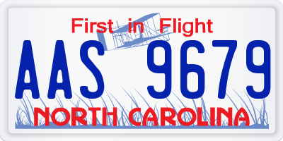 NC license plate AAS9679