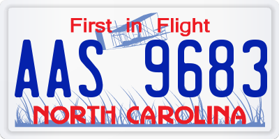 NC license plate AAS9683