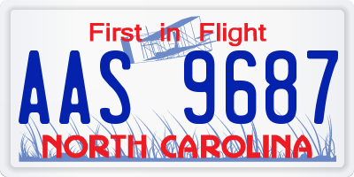 NC license plate AAS9687