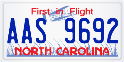 NC license plate AAS9692