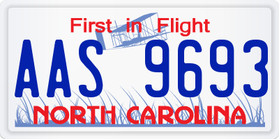 NC license plate AAS9693