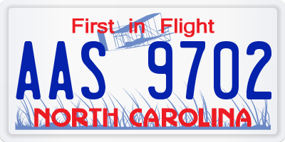 NC license plate AAS9702