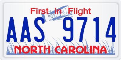 NC license plate AAS9714