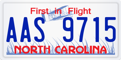 NC license plate AAS9715