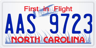 NC license plate AAS9723
