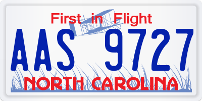 NC license plate AAS9727