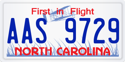 NC license plate AAS9729