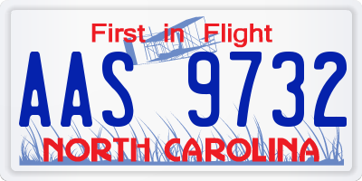 NC license plate AAS9732