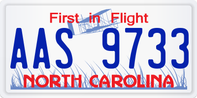 NC license plate AAS9733