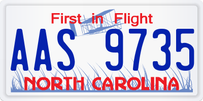 NC license plate AAS9735