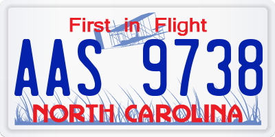 NC license plate AAS9738