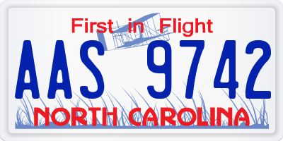 NC license plate AAS9742