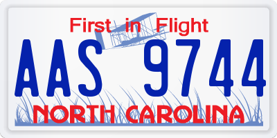 NC license plate AAS9744