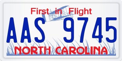 NC license plate AAS9745