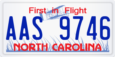NC license plate AAS9746