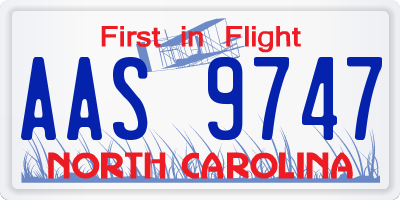 NC license plate AAS9747