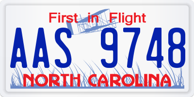NC license plate AAS9748