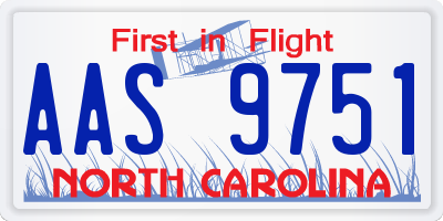 NC license plate AAS9751