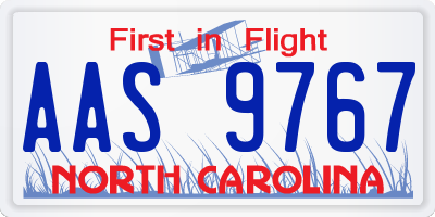 NC license plate AAS9767