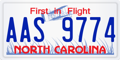 NC license plate AAS9774