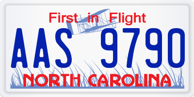 NC license plate AAS9790