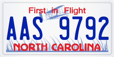 NC license plate AAS9792