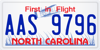 NC license plate AAS9796