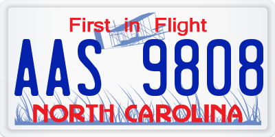 NC license plate AAS9808