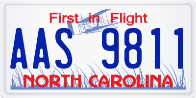 NC license plate AAS9811