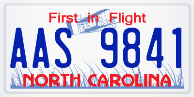 NC license plate AAS9841