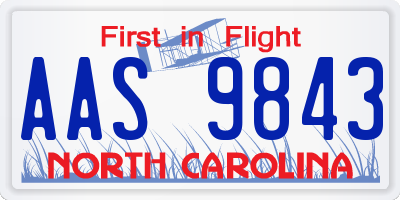 NC license plate AAS9843