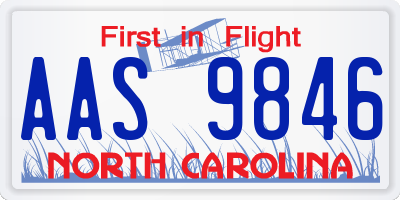 NC license plate AAS9846