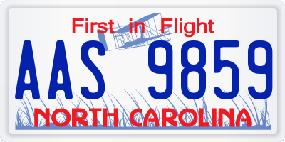 NC license plate AAS9859