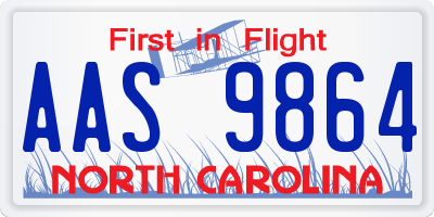 NC license plate AAS9864